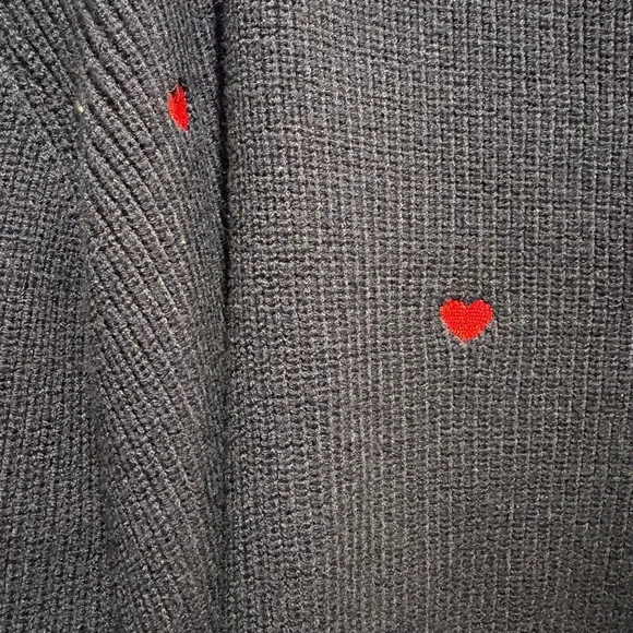 Blue Button-Up Sweater with Reed hearts - Picture 3 of 3